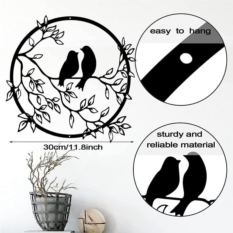 Acquista Metal Wall Art Birds On Branch Bird Silhouette Wall Hanging Decor  Wall Sculpture | Joom Within Most Up To Date Silhouette Bird Wall Art (View 20 of 20)