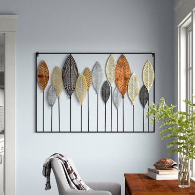 Andover Mills™ Multi Colored Metal Tall Cut Out Leaf Wall Décor With Intricate  Laser Cut Designs 47" X 1" X 32" & Reviews | Wayfair For Most Current Intricate Laser Cut Wall Art (Gallery 4 of 20)