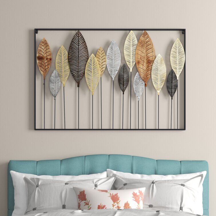 Andover Mills™ Multi Colored Metal Tall Cut Out Leaf Wall Décor With  Intricate Laser Cut Designs 47" X 1" X 32" & Reviews | Wayfair Throughout Most Popular Tall Cut Out Leaf Wall Art (View 2 of 20)