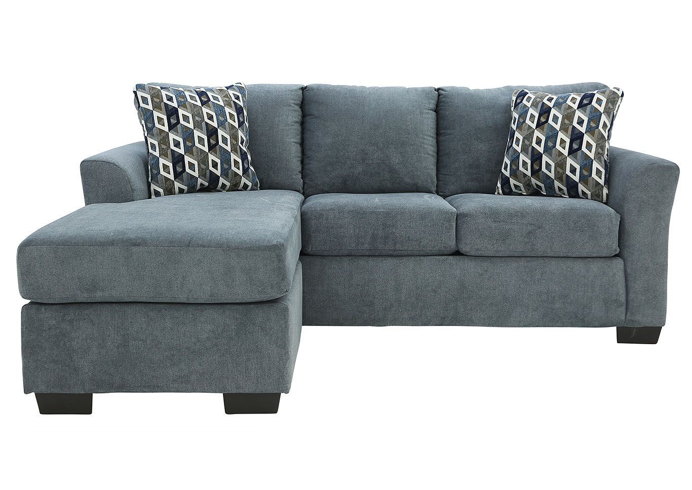 Anna Blue Sleeper Sofa With Chaise Ivan Smith Furniture Throughout Convertible Sofa With Matching Chaise (View 16 of 20)