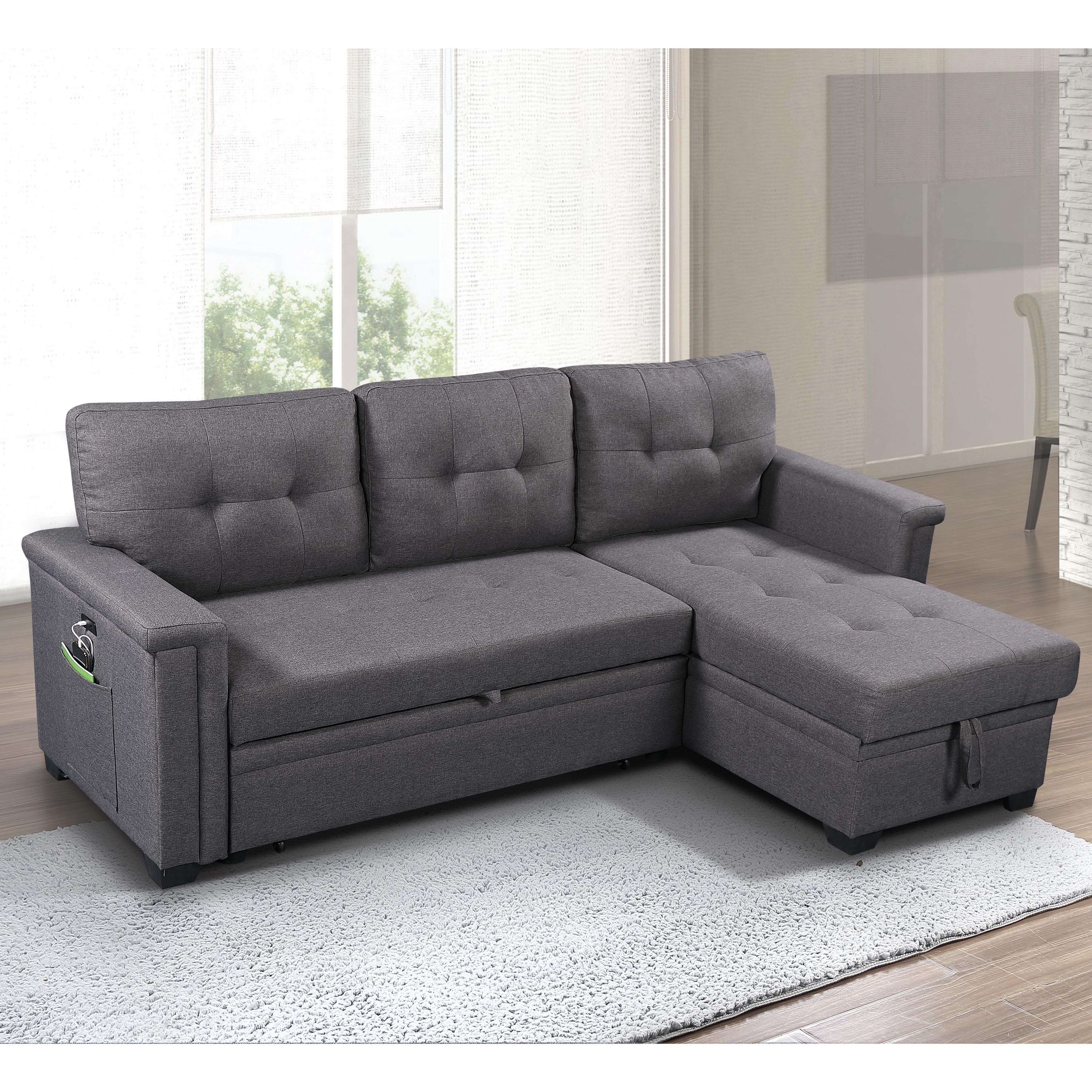 Ashlyn Reversible Sleeper Sofa With Storage Chaise – – 30144937 Pertaining To Convertible Sofa With Matching Chaise (View 2 of 20)