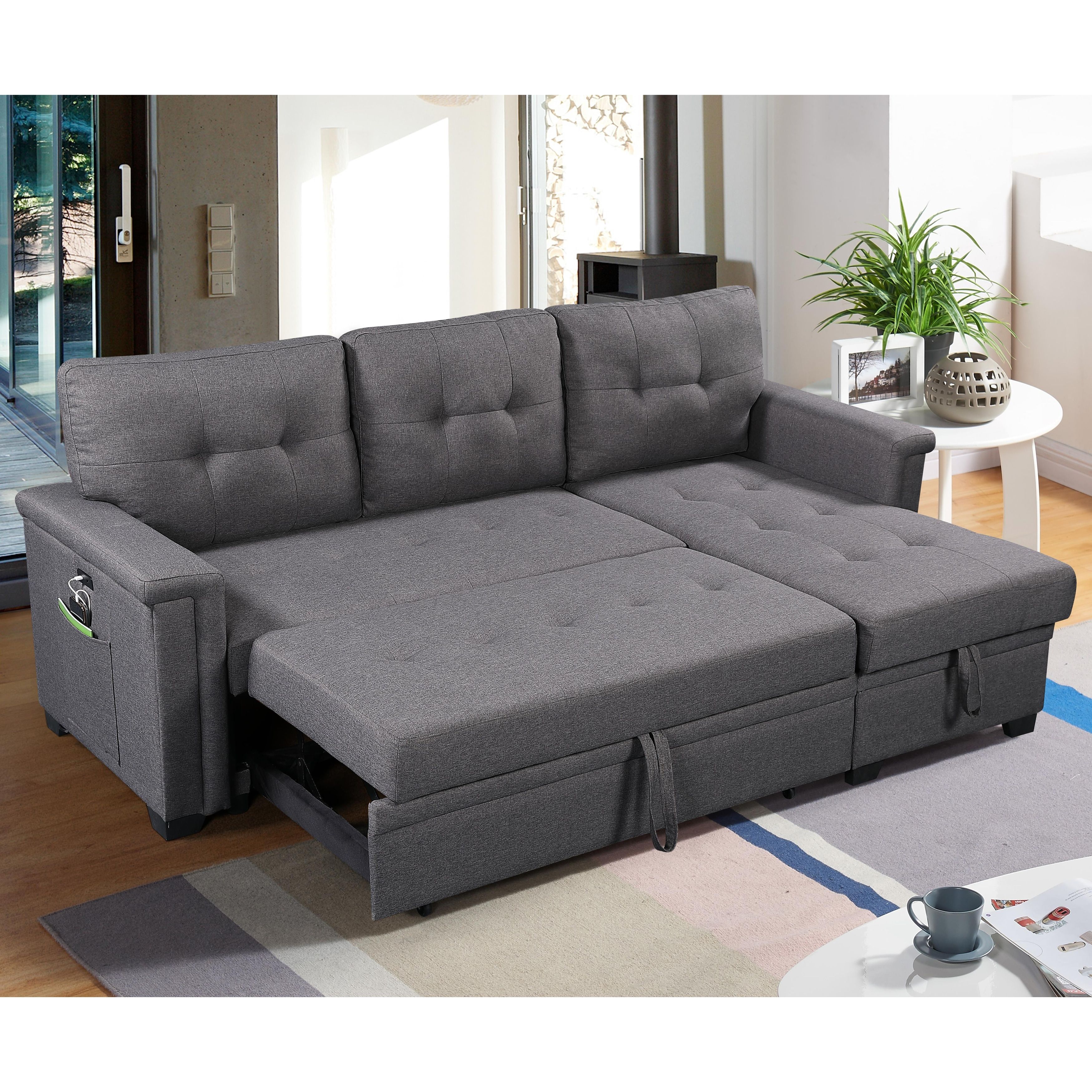 Ashlyn Reversible Sleeper Sofa With Storage Chaise – – 30144937 With Regard To Reversible Pull Out Sofa Couches (View 14 of 20)