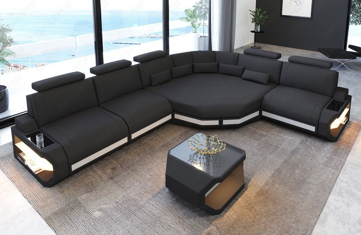 Bel Air L Shape Fabric Sectional Sofa With Led And Large Relax Corner |  Sofadreams Regarding Modern Fabric L Shapped Sofas (View 8 of 20)