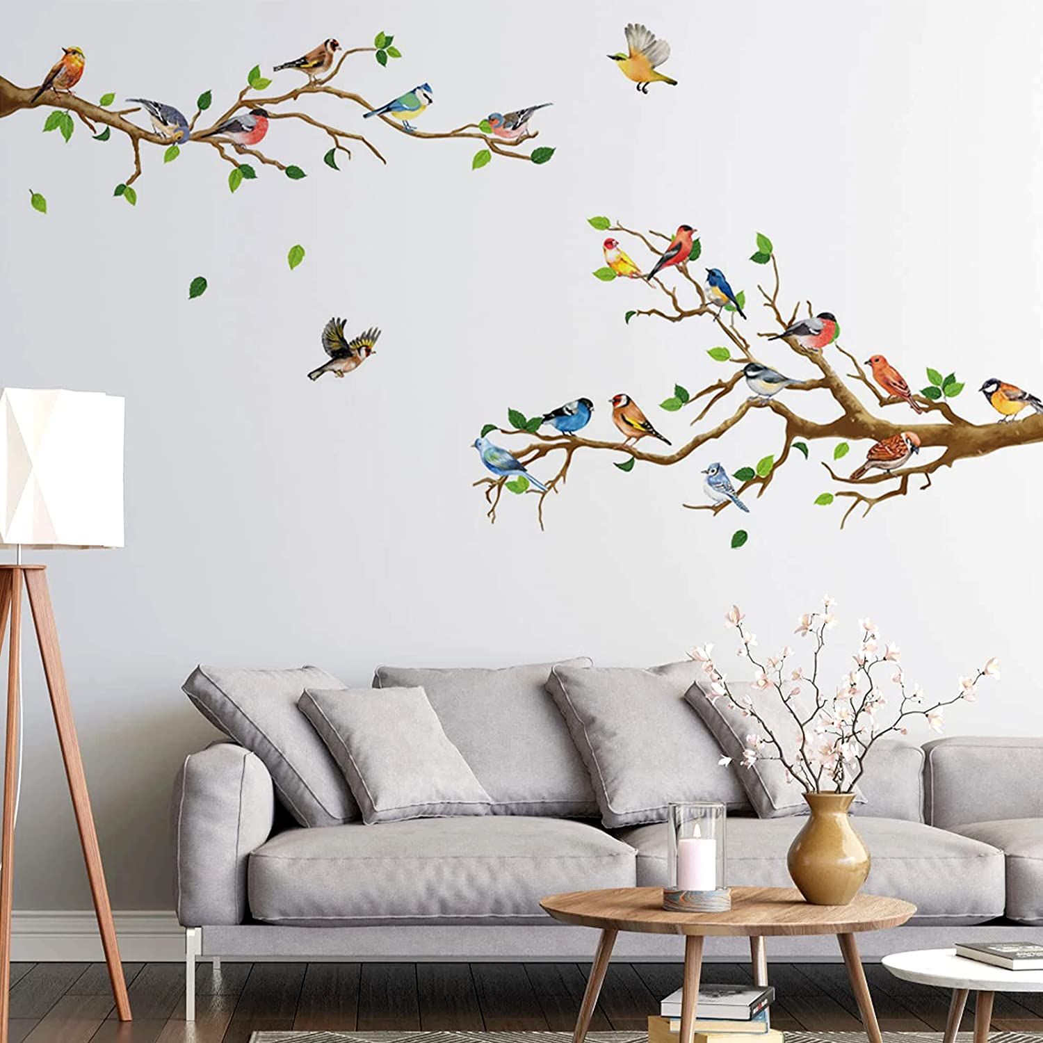 Bird On The Tree Branch Wall Decals, Removable Green | Ubuy Nepal Intended For Most Up To Date Bird On Tree Branch Wall Art (View 11 of 20)