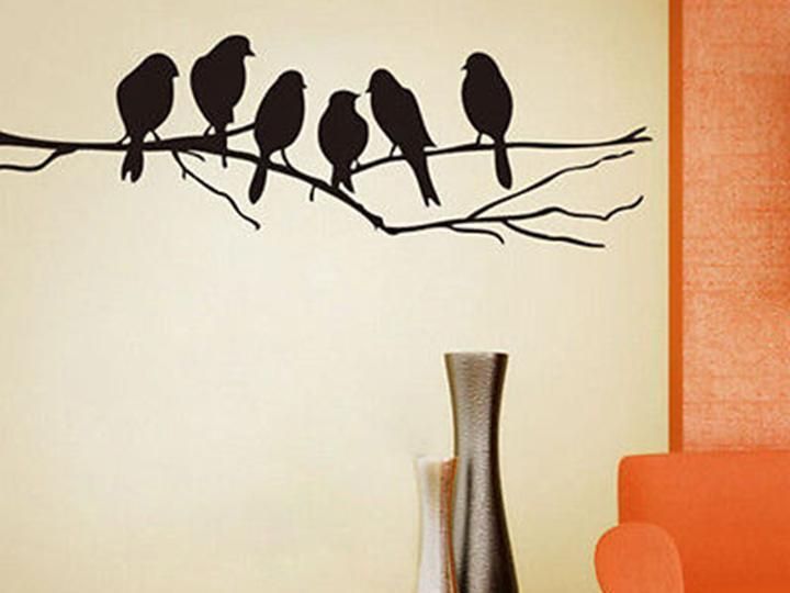 Black Bird Tree Branch Wall Stickers Decal Removable Home Decor Mural Art  Vinyl | Ebay Pertaining To Most Recently Released Bird On Tree Branch Wall Art (View 13 of 20)