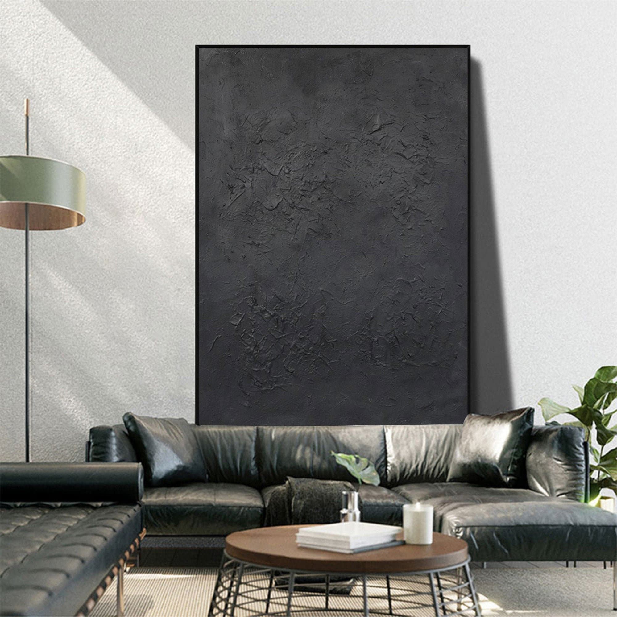 Black Textured Wall Art Black Wall Art Black Abstract Painting – Etsy Inside 2018 Black Minimalist Wall Art (Gallery 1 of 20)