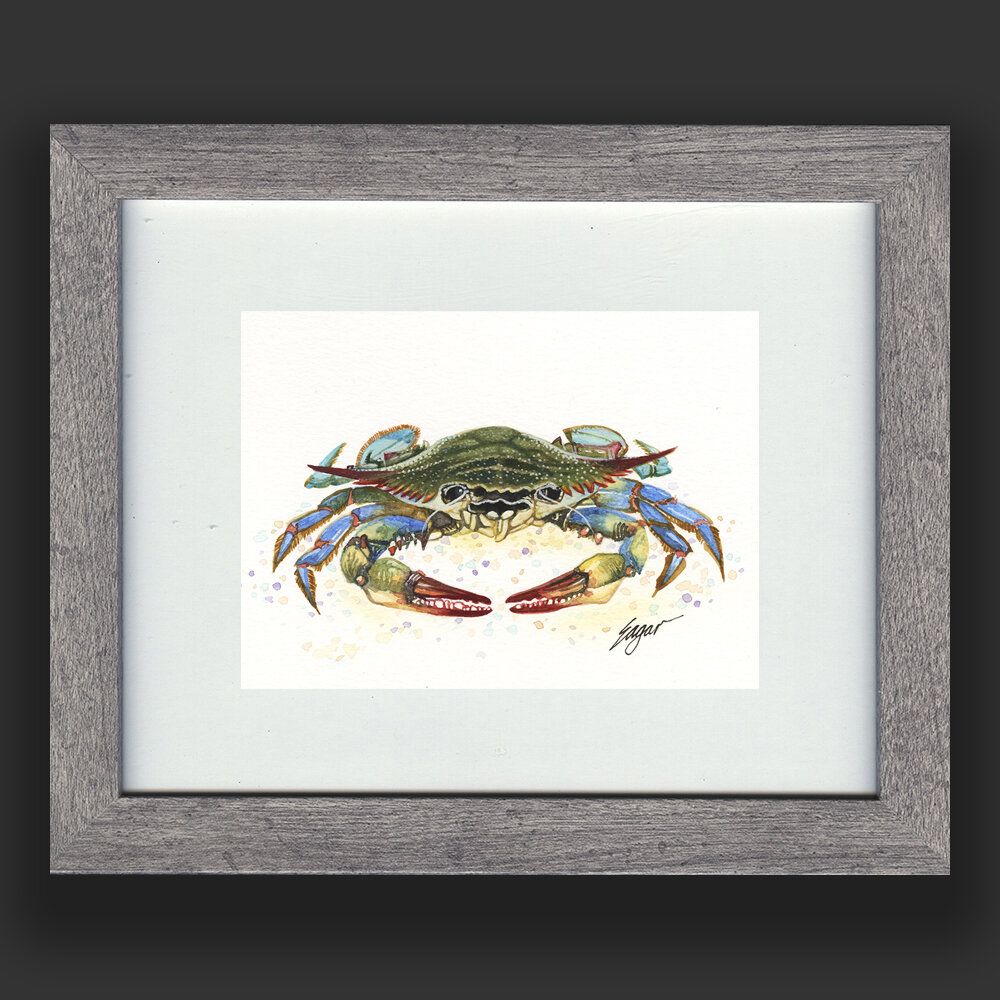 Blue Crab Watercolor Art | Clint Eagar Design Regarding 2017 Crab Wall Art (View 15 of 20)