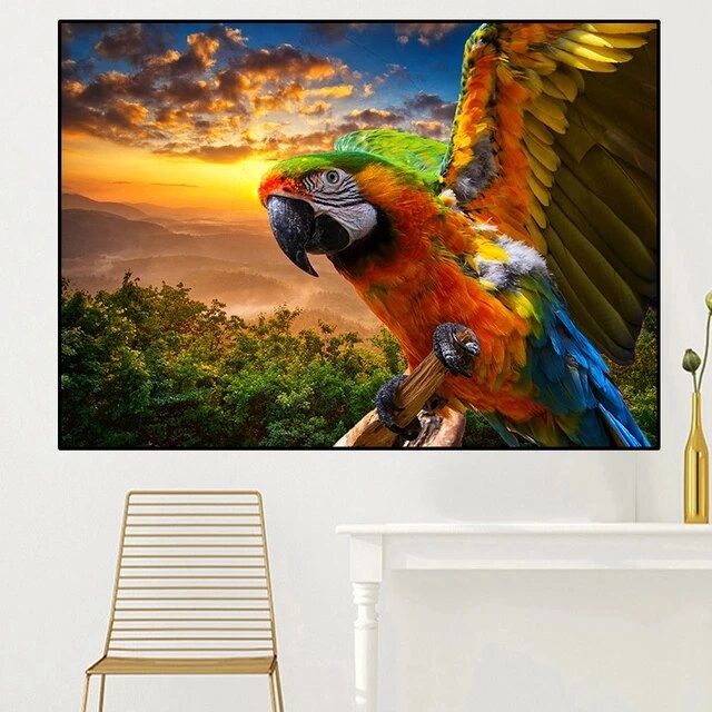 Blue Yellow Macaw Parrots | Picture Poster Parrot Frame | Picture Macaw  Parrot – Animal – Aliexpress With Most Up To Date Bird Macaw Wall Sculpture (View 18 of 20)