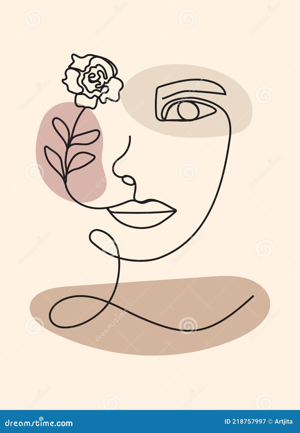 Boho Women Faces On Abstract Wall Art Vector (View 18 of 20)