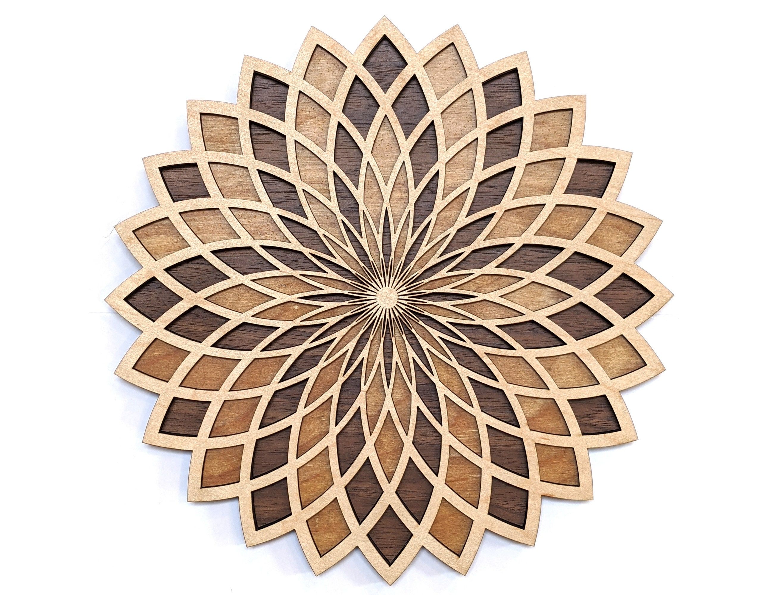 Buy Torus Flower 3 Layer 14 Wood Wall Art Wooden Living Online In India –  Etsy Intended For Most Recently Released 3 Layers Wall Sculptures (View 5 of 20)
