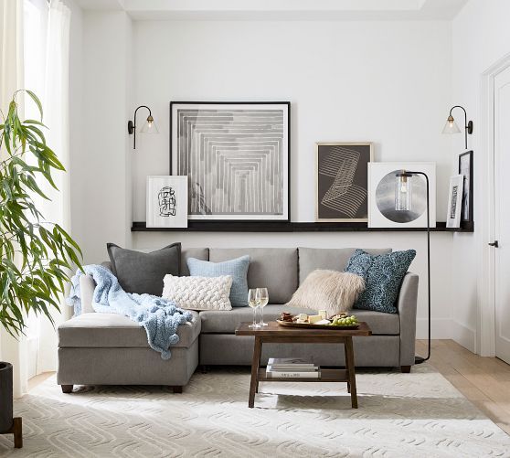 Celeste Upholstered Trundle Sleeper Sofa With Chaise Sectional | Pottery  Barn With Regard To Sofa Beds With Right Chaise And Pillows (View 14 of 20)