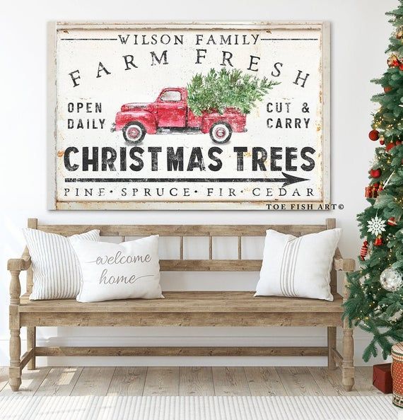 Christmas Tree Farm Sign Personalized Farmhouse Wall Decor – Etsy Uk |  Christmas Wall Decor, Christmas Tree Farm, Christmas Tree Sale With Regard To Latest Farmhouse Ornament Wall Art (View 10 of 20)