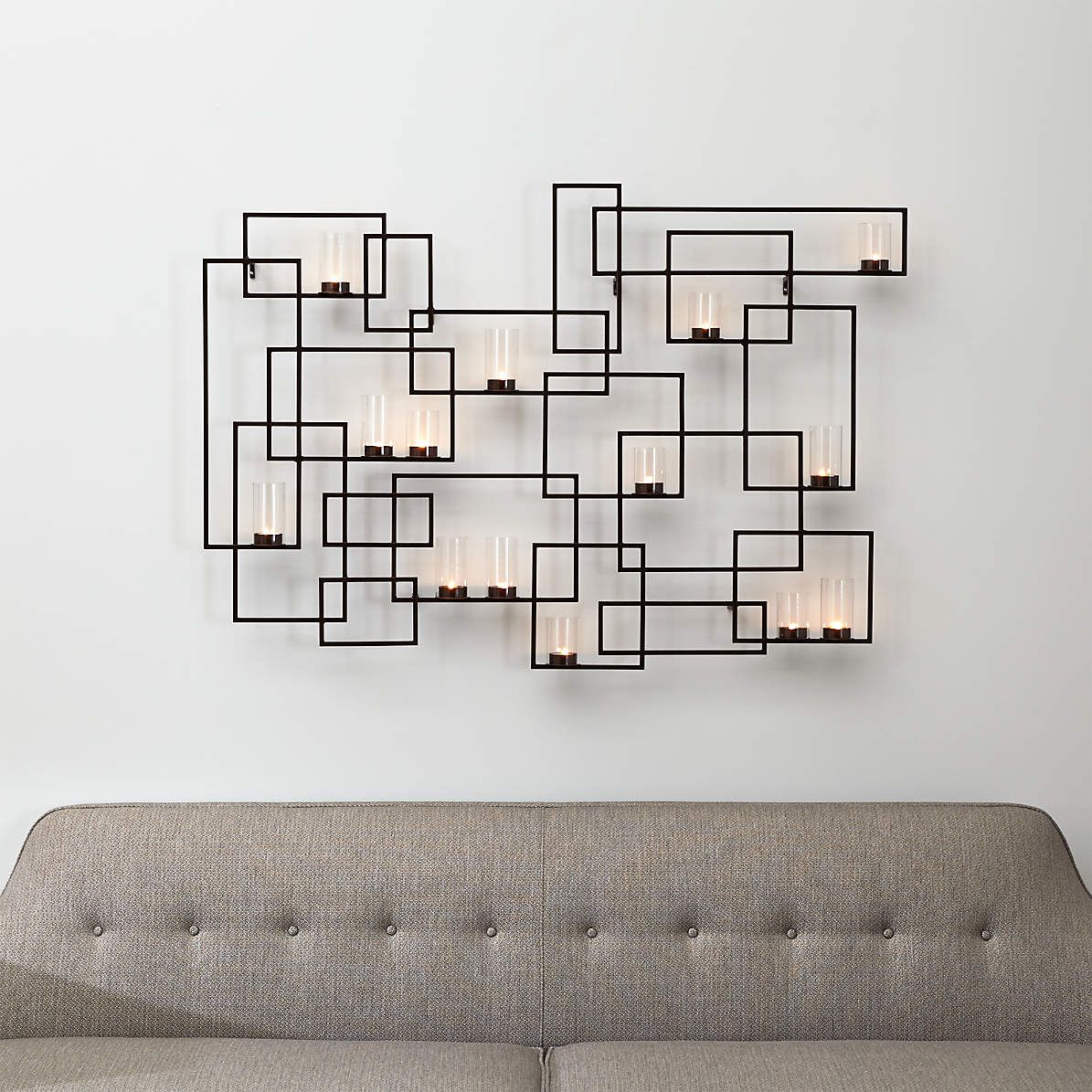 Circuit Bronze Metal Wall Candle Holder + Reviews | Crate & Barrel For Latest Metal Sign Stake Wall Art (Gallery 15 of 20)