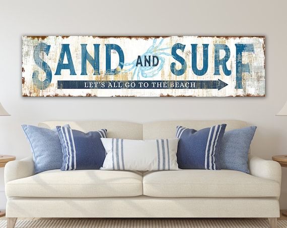 Coastal Farmhouse Wall Decor Rustic Chic Beach House Sign – Etsy Throughout Most Current Rustic Decorative Wall Art (View 17 of 20)