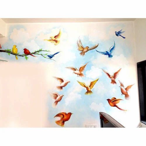 Colored Birds Wall Art Work, 3d Painting Inside 2017 3d Metal Colorful Birds Sculptures (View 7 of 20)