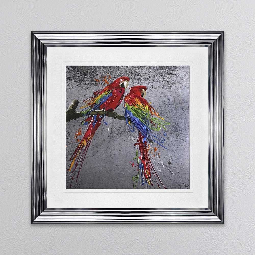 Colourful Parrots Framed Wall Art – Framed Art From Fab Home Interiors Uk For Current Parrot Tropical Wall Art (View 16 of 20)