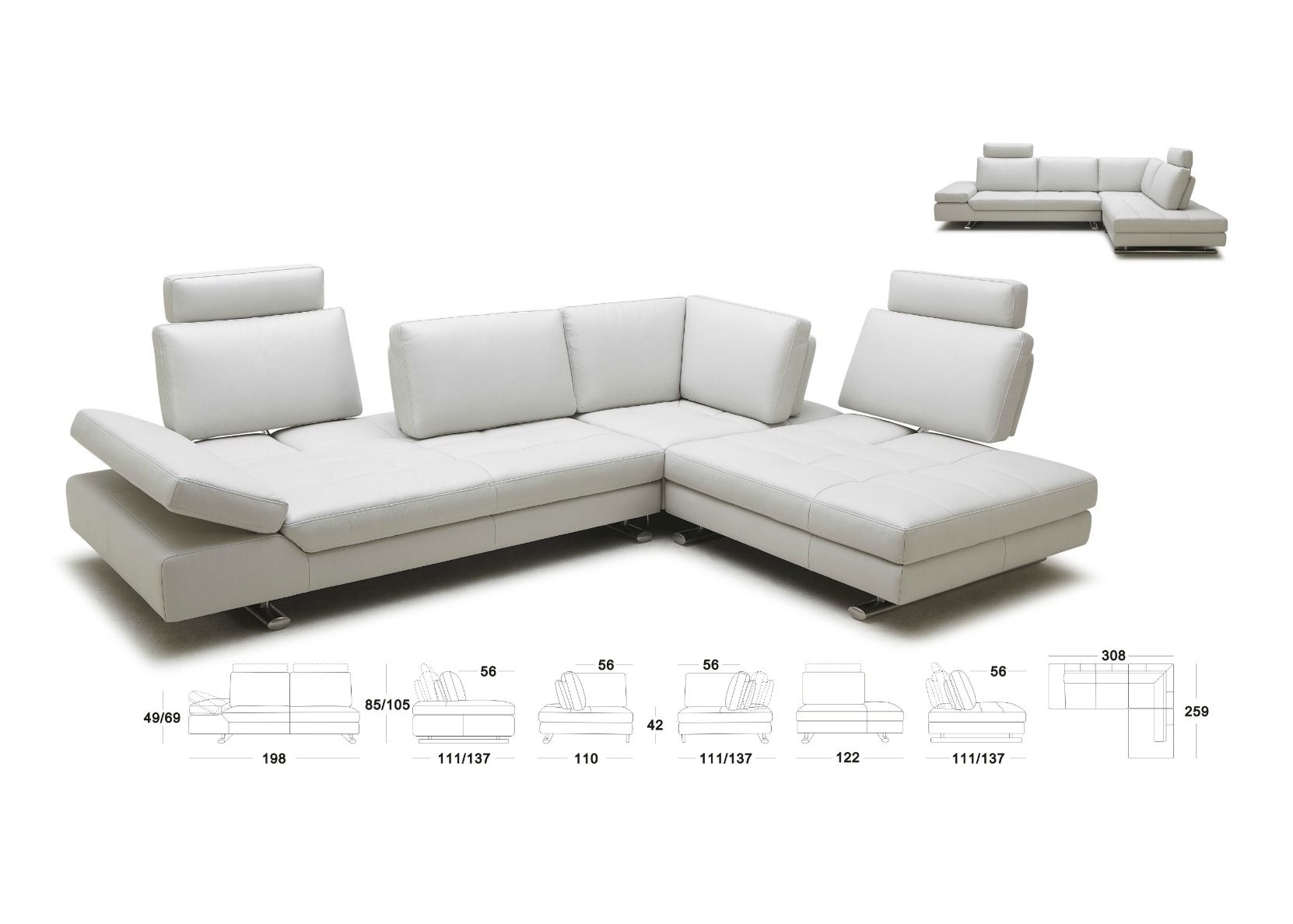 Compact L Shape Sofa With Sliding Back Rest – Not Just Brown For L Shaped Couches With Adjustable Backrest (View 8 of 20)