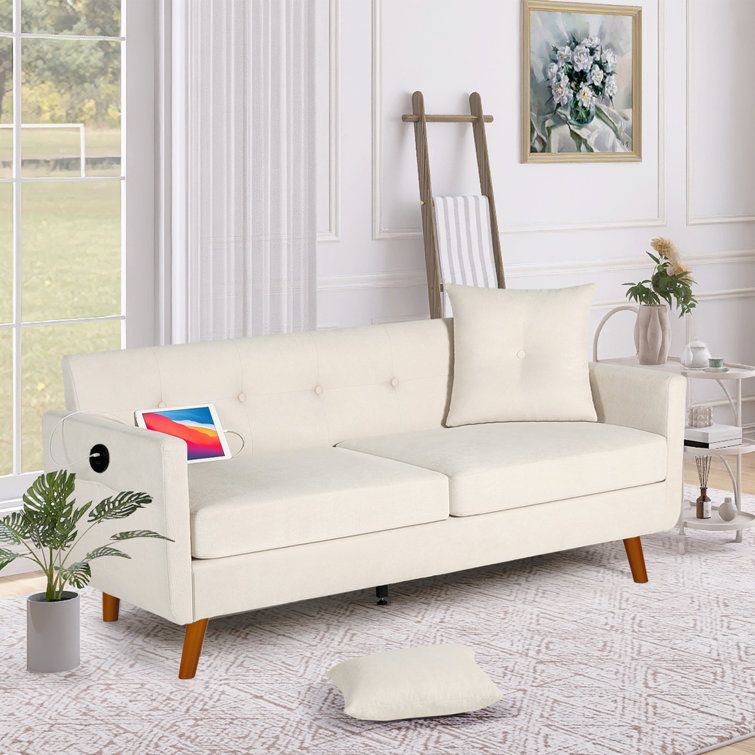 Corrigan Studio® 65" Modern Fabric Loveseat Sofa With 2 Usb Charging Ports  & Reviews | Wayfair Throughout Modern Loveseat Sofas (View 18 of 20)