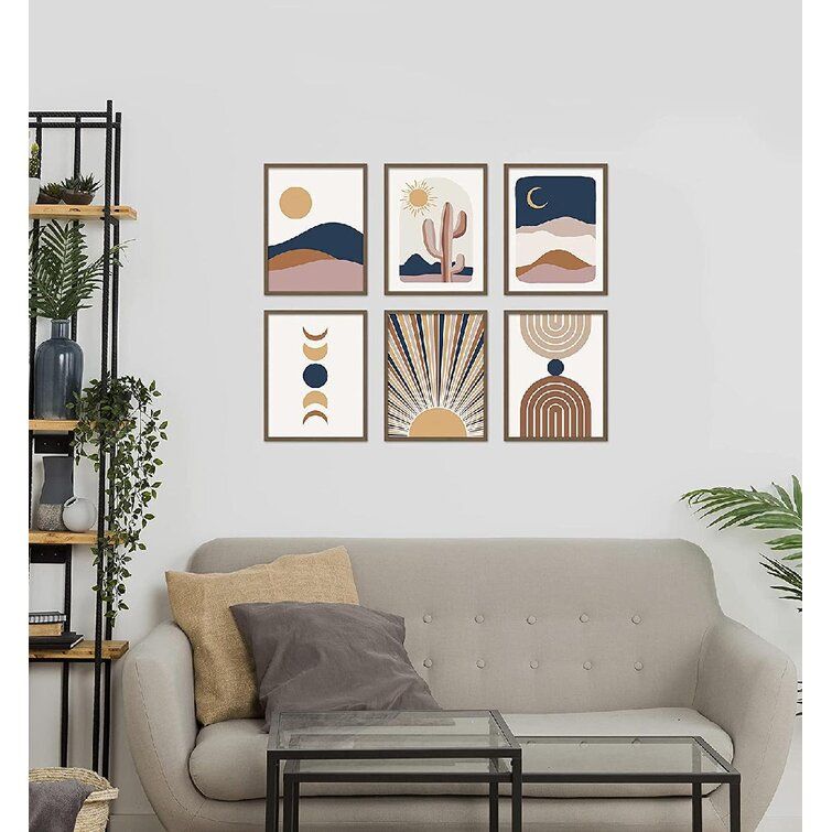 Corrigan Studio® Boho Wall Art Prints Southwestern Art Wall Decor Neutral Aesthetic  Wall Collage Kit, Modern Wall Art Desert Bedroom Posters, | Wayfair For Latest Aesthetic Wall Art (Gallery 5 of 20)