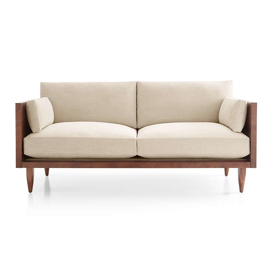 Crate&barrel Sherwood Exposed Wood Frame Loveseat | Lazysuzy In Couches Love Seats With Wood Frame (View 14 of 20)