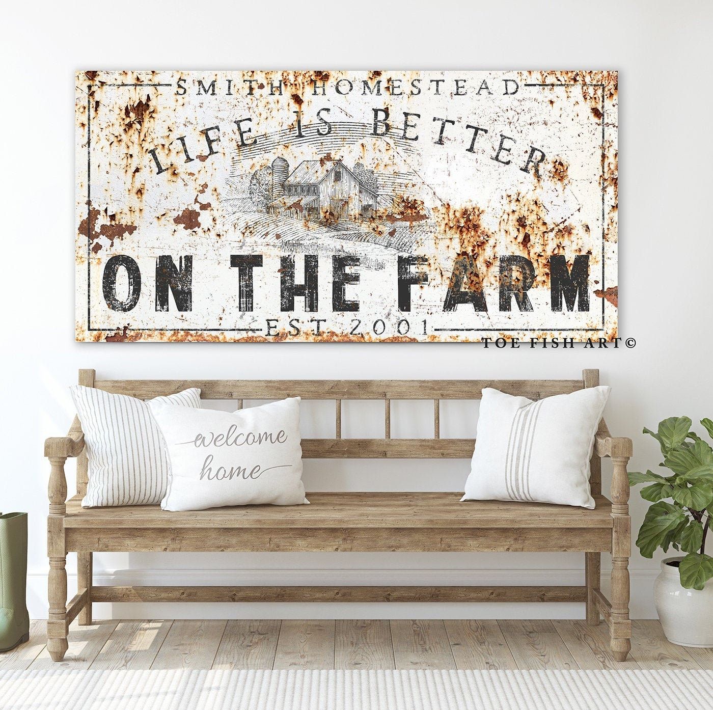 Custom Family Name Sign Modern Farmhouse Decor Life Is Better – Etsy Pertaining To Current Rustic Decorative Wall Art (View 12 of 20)
