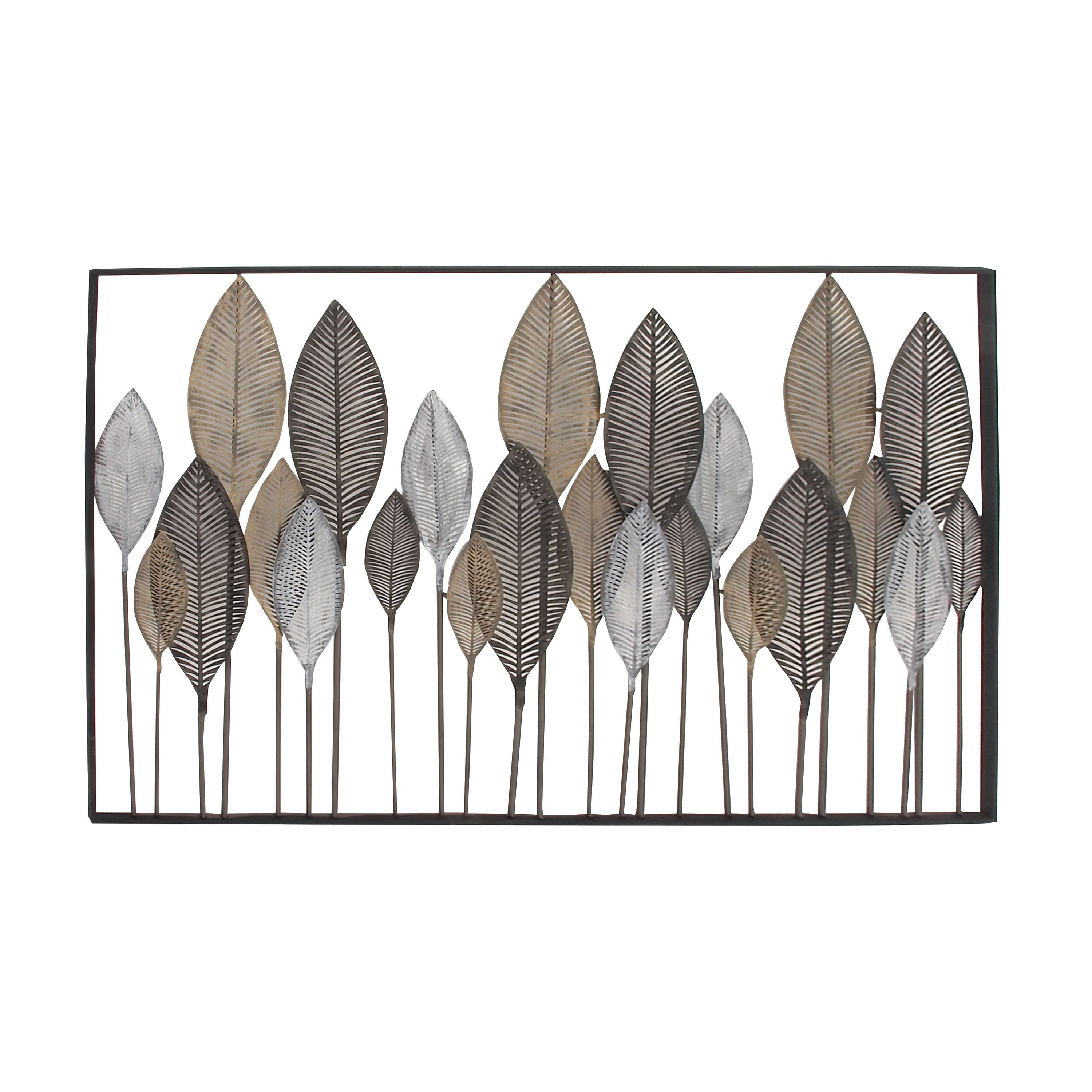 Decmode Bronze Metal Tall Cut Out Leaf Wall Decor With Intricate Laser Cut  Designs – Walmart In Latest Tall Cut Out Leaf Wall Art (View 6 of 20)