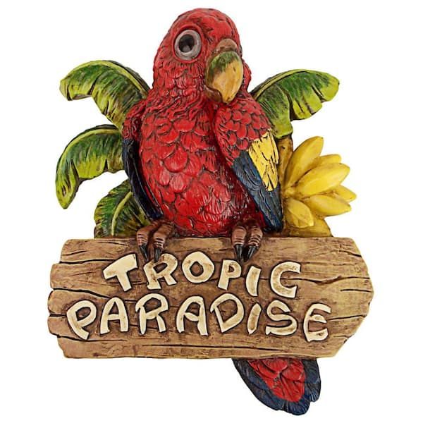 Design Toscano 10 In. X 8 In. Tropic Parrot Paradise Wall Sculpture Al18623  – The Home Depot Throughout Best And Newest Bird Macaw Wall Sculpture (Gallery 19 of 20)