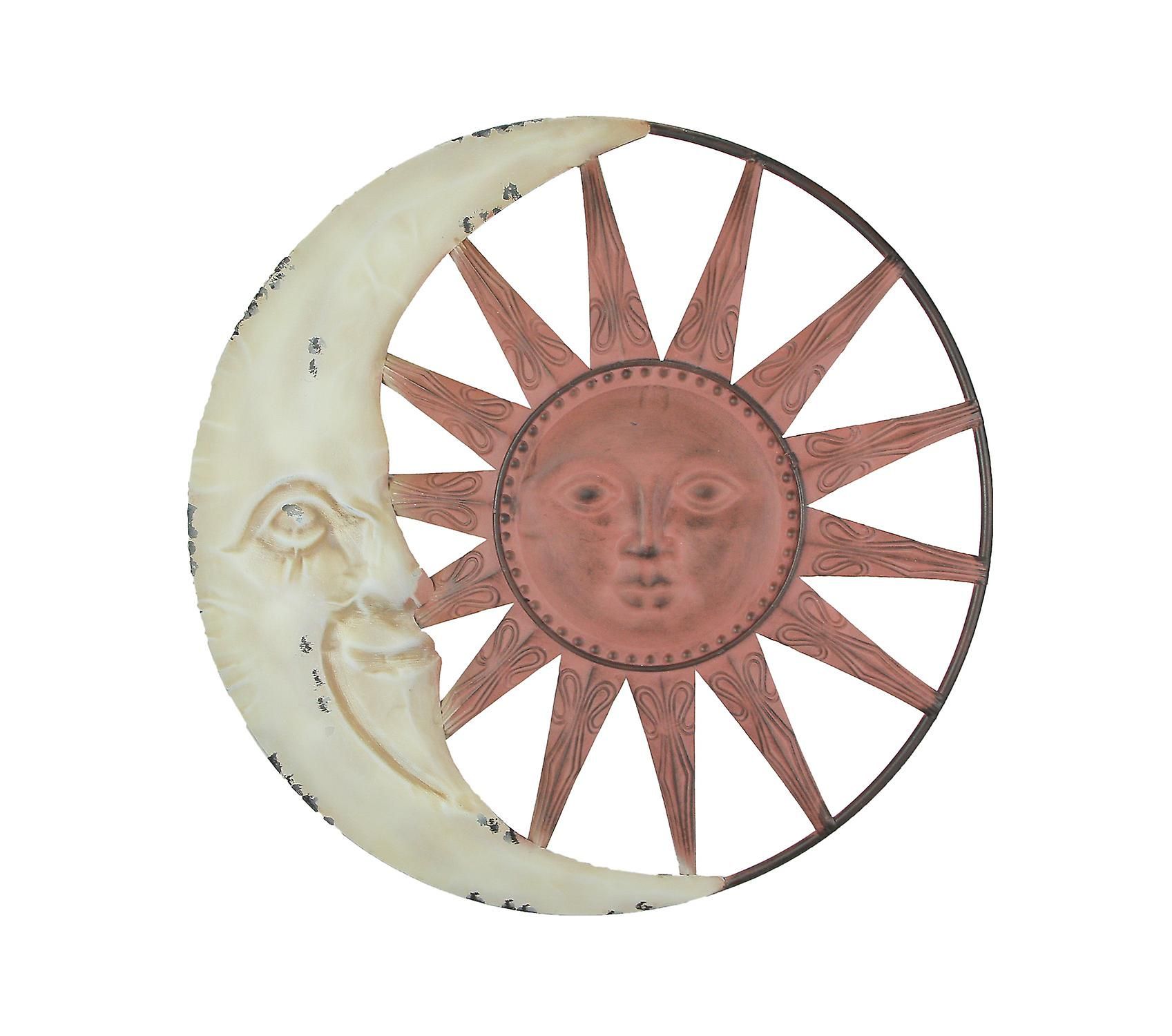 Distressed Tuscan Enamel Finish Metal Celestial Sun And Moon Indoor Outdoor  Wall Art | Fruugo It With Regard To Most Current Indoor Outdoor Wall Art (View 8 of 20)
