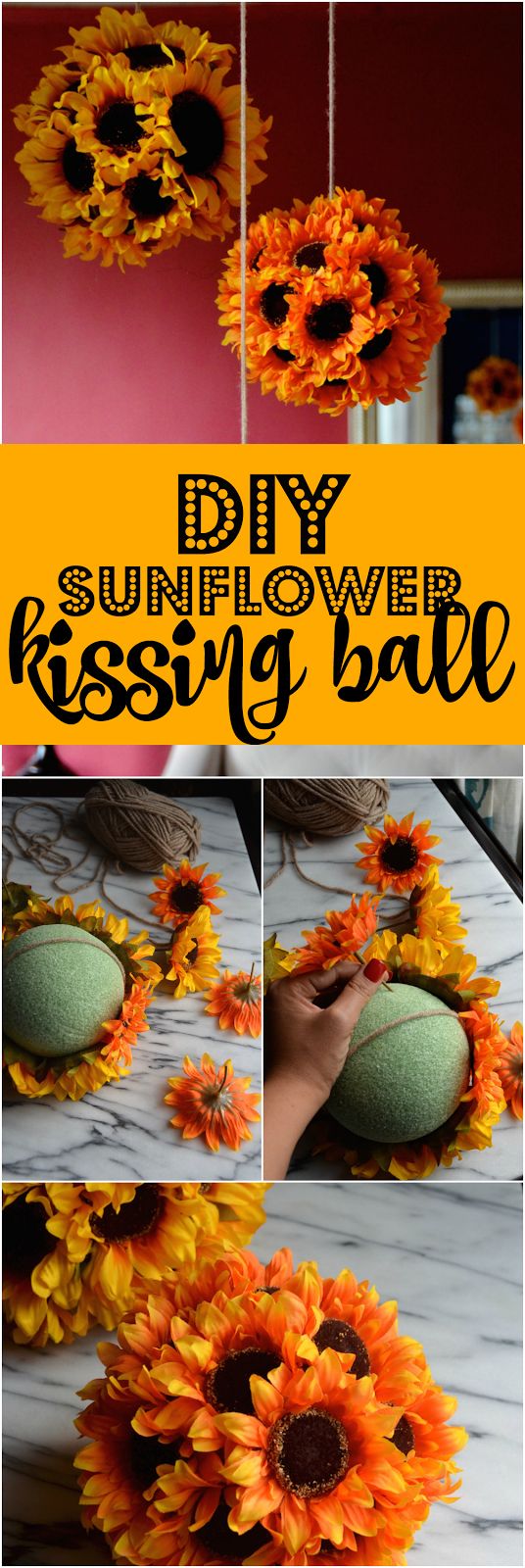 Diy Hanging Sunflower Pendants (sunflower Kissing Balls) – Always Order  Dessert Within Most Popular Hanging Sunflower (View 16 of 20)