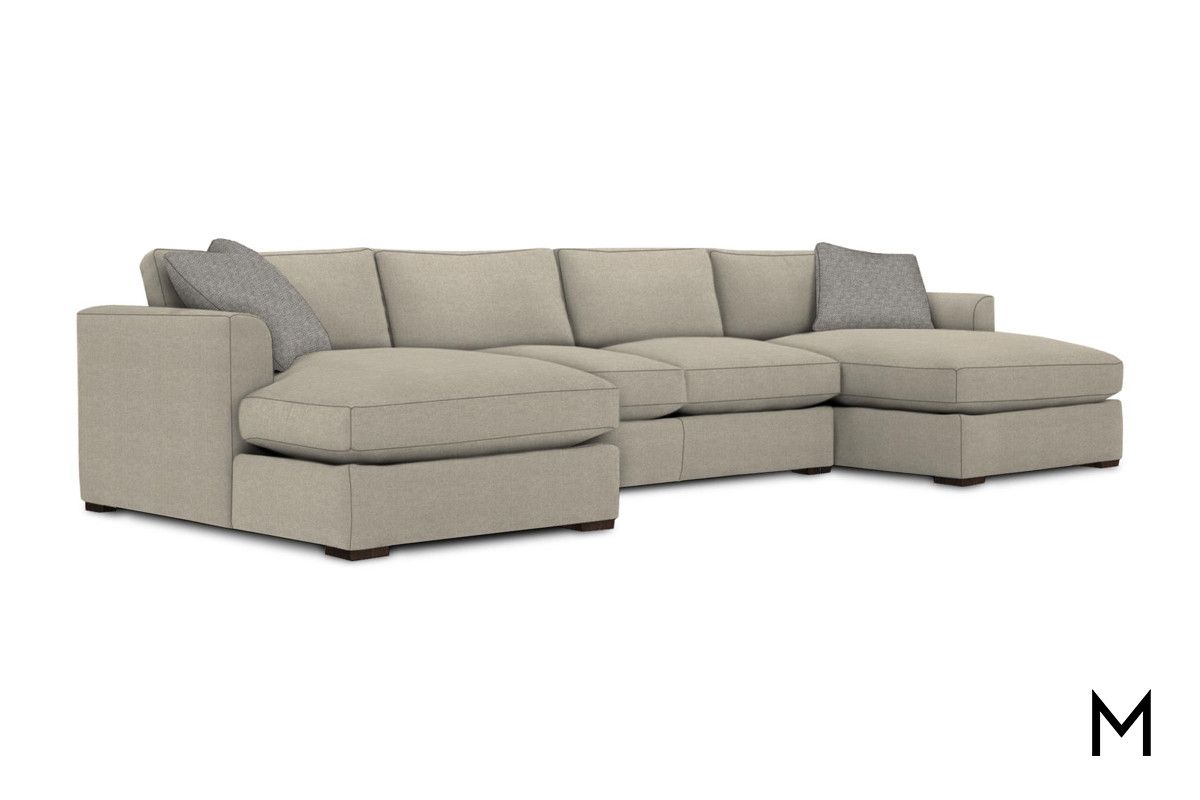 Double Chaise 3 Piece Sectional Sofa Pertaining To Sofas With Double Chaises (View 8 of 20)