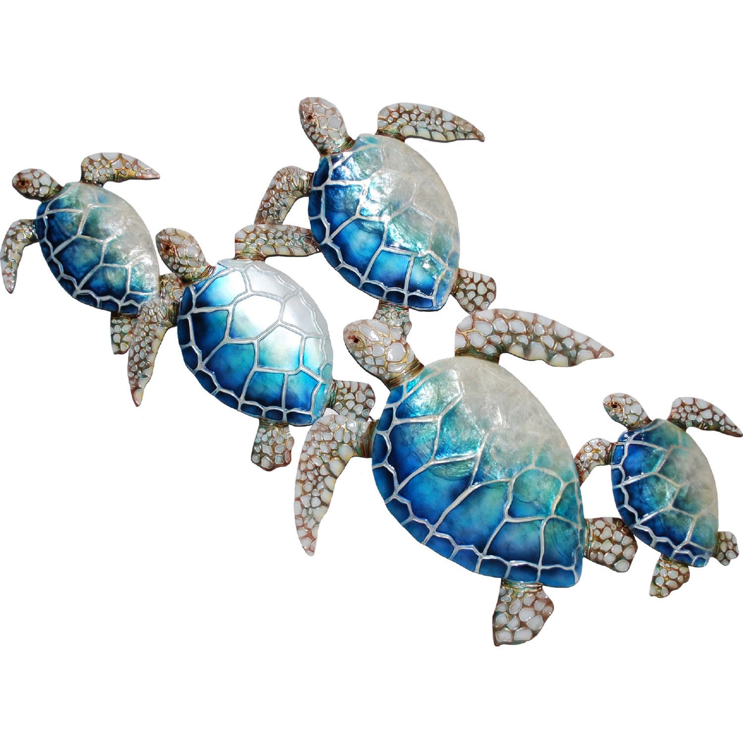 Eangee M8004 Sea Turtle Wall Decor In Multicolor Capiz & Metal (set Of 5) Throughout Most Recently Released Turtle Wall Art (Gallery 4 of 20)