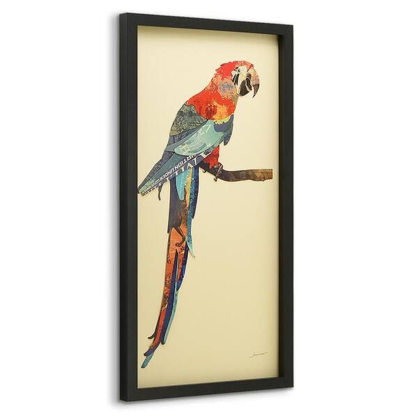 Empire Art Direct "tropical Parrot" Dimensional Collage Framed Graphic Art  Under Glass Wall Art, 33 In. X 17 In (View 14 of 20)