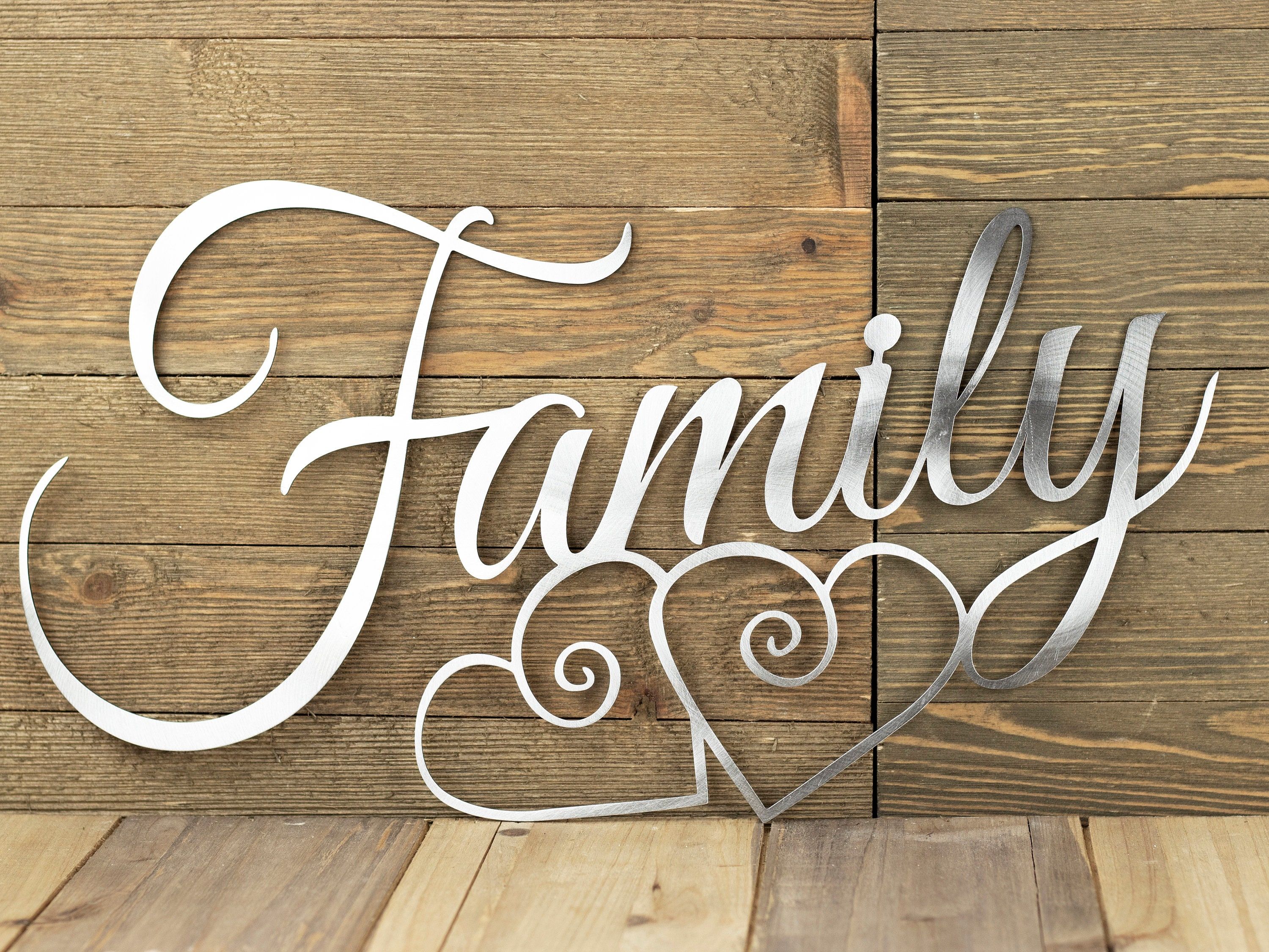 Family Metal Wall Art With Hearts Family Sign Metal Sign – Etsy Within Latest Family Wall Sign Metal (View 10 of 20)