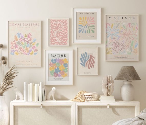 Gallery Set Of 6 Matisse Danish Pastel Aesthetic Print – Etsy With Most Up To Date Aesthetic Wall Art (View 18 of 20)