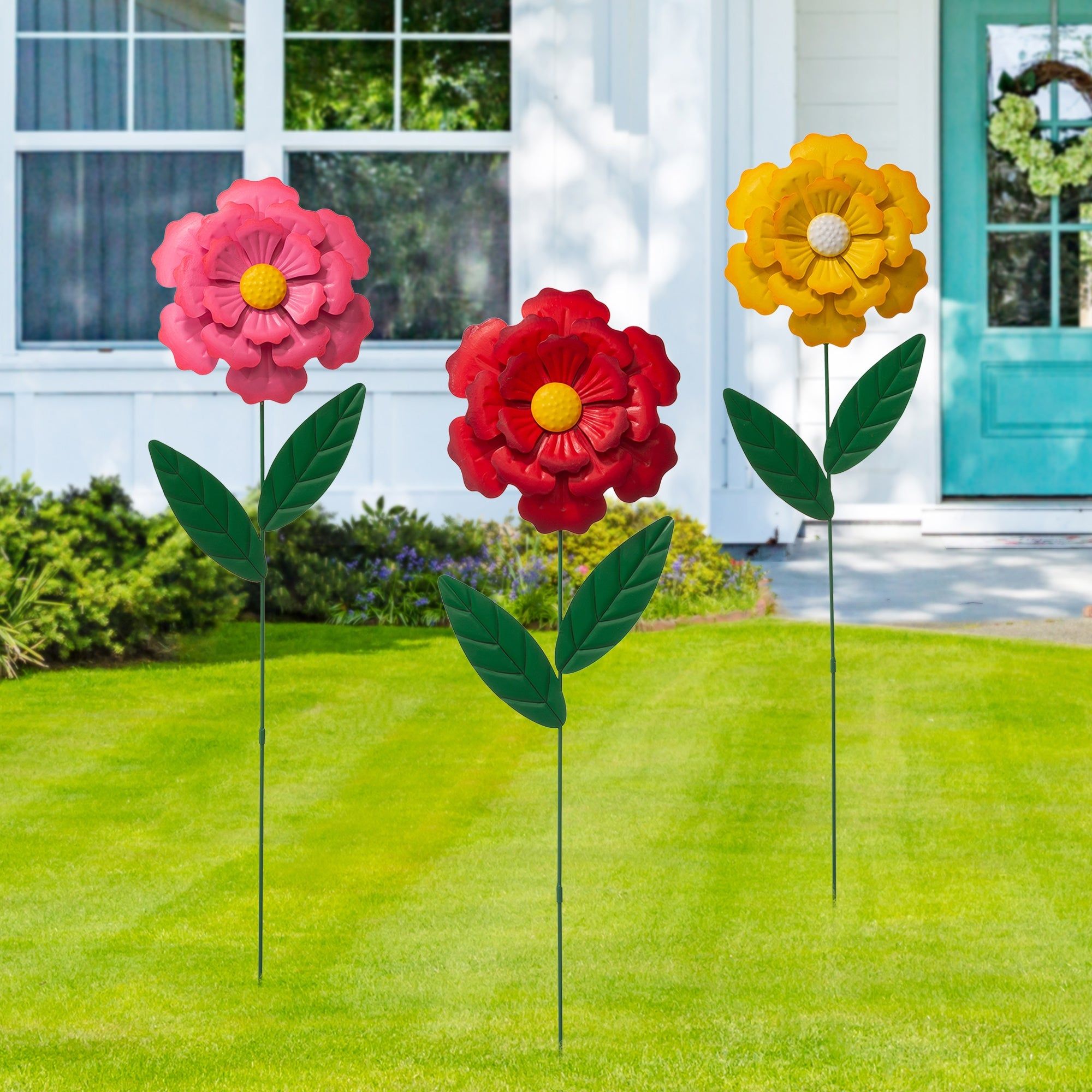 Glitzhome Set Of 3 Metal Dimensional Flower Butterfly Yard Stake Or Wall  Decor – On Sale – Overstock – 33199618 For Most Popular Metal Sign Stake Wall Art (View 11 of 20)