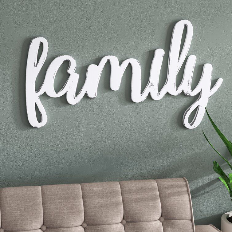 Gracie Oaks Huge Cursive Word 'family' Wall Décor & Reviews | Wayfair Regarding Current Family Word Wall Art (View 12 of 20)