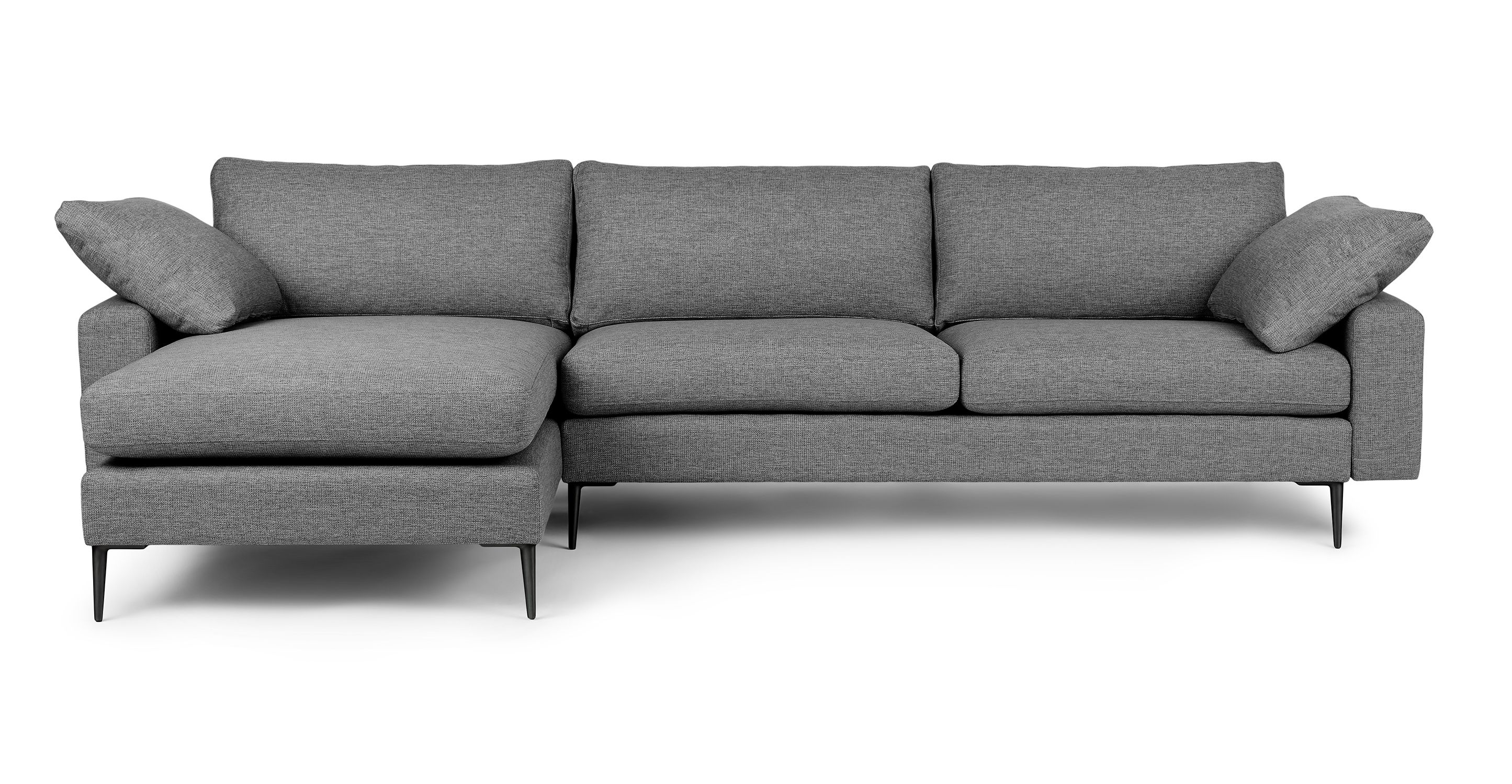 Gravel Gray Reversible Fabric Sectional | Nova | Article Within Reversible Sectional Sofas (View 4 of 20)
