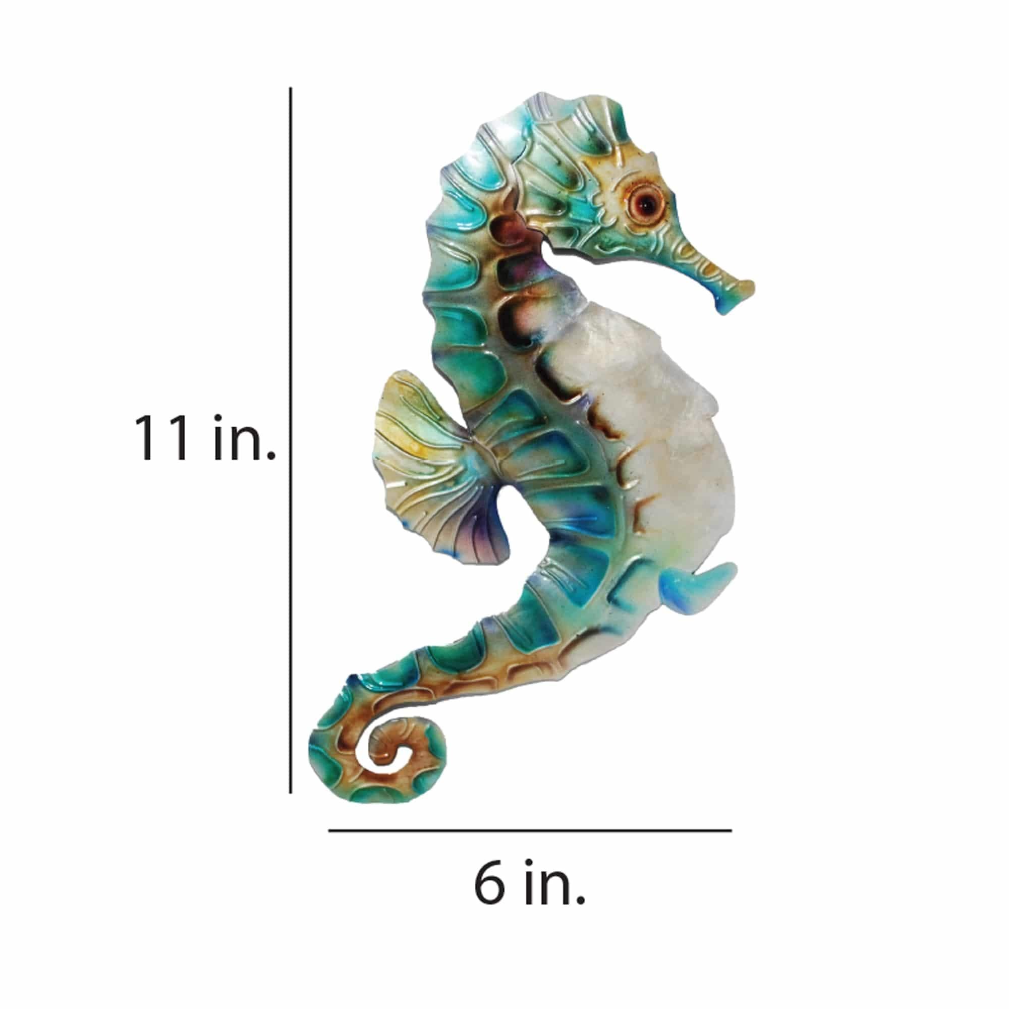 Handmade Blue And Pearl Wall Seahorse – 1 X 6 X 11 – On Sale – – 18801958 Within 2018 Seahorse Wall Art (View 8 of 20)