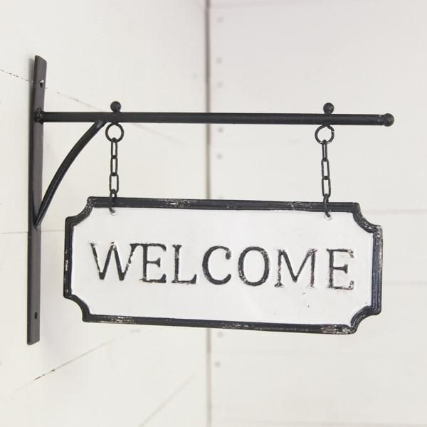 Hanging Metal Welcome Sign | Metal Welcome Sign, Metal Signs, Wall Hanger Pertaining To 2018 Vintage Metal Welcome Sign Wall Art (View 20 of 20)