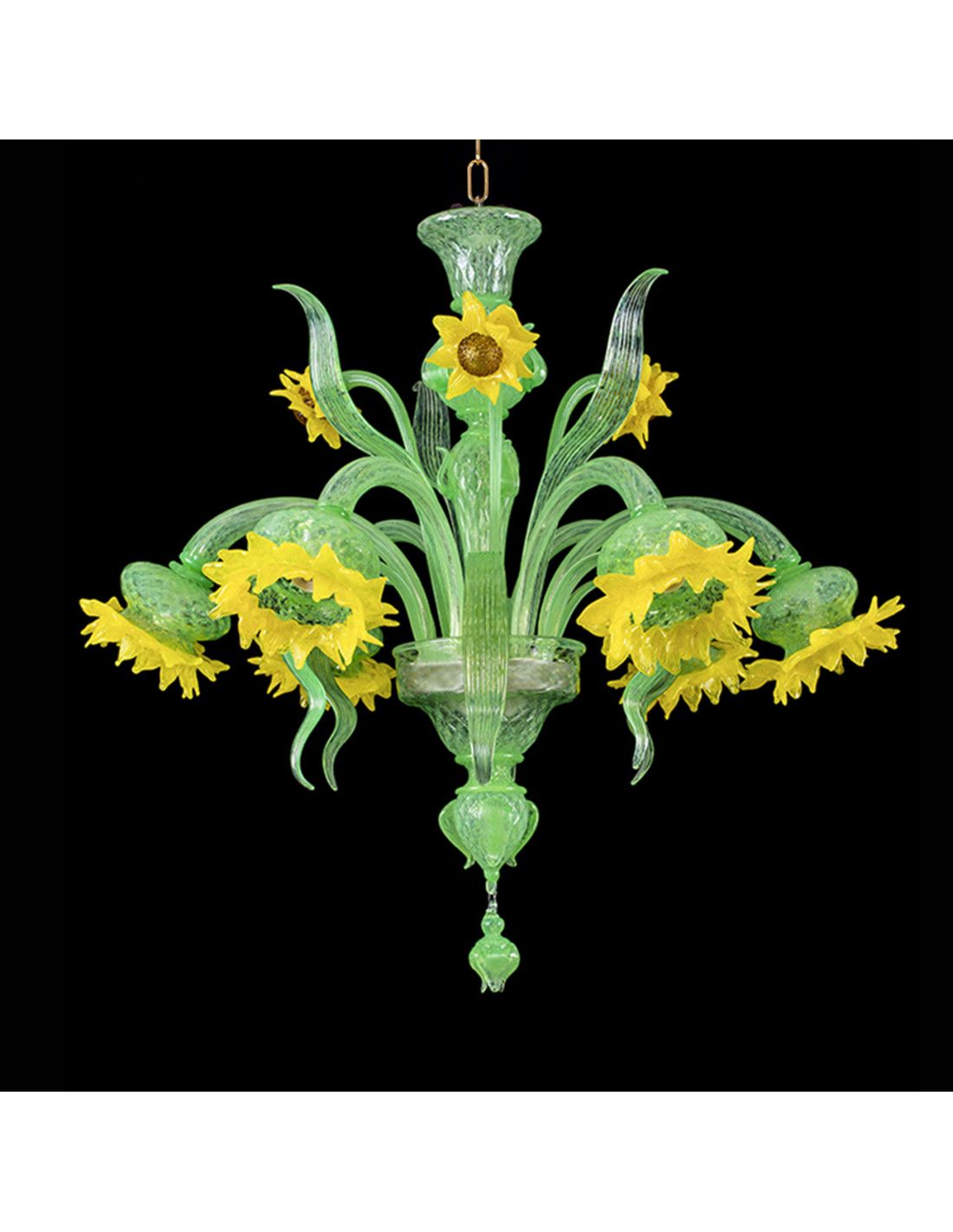 Hanging Sunflower Murano Chandelier Within Current Hanging Sunflower (Gallery 14 of 20)