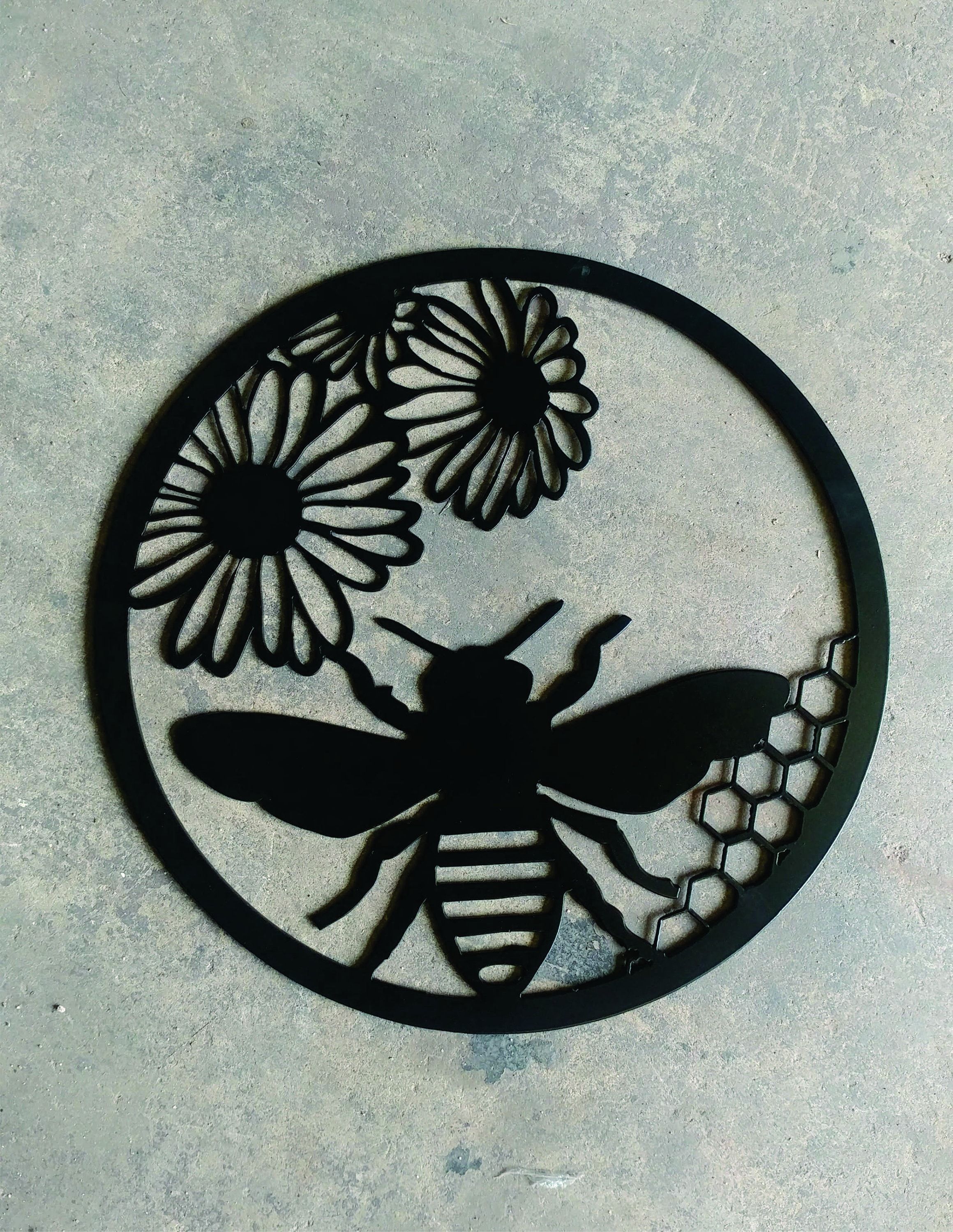 Honey Bee Wall Art Or Yard Stake. Plasma Cut Metal Sign Or – Etsy Within Current Metal Sign Stake Wall Art (Gallery 3 of 20)