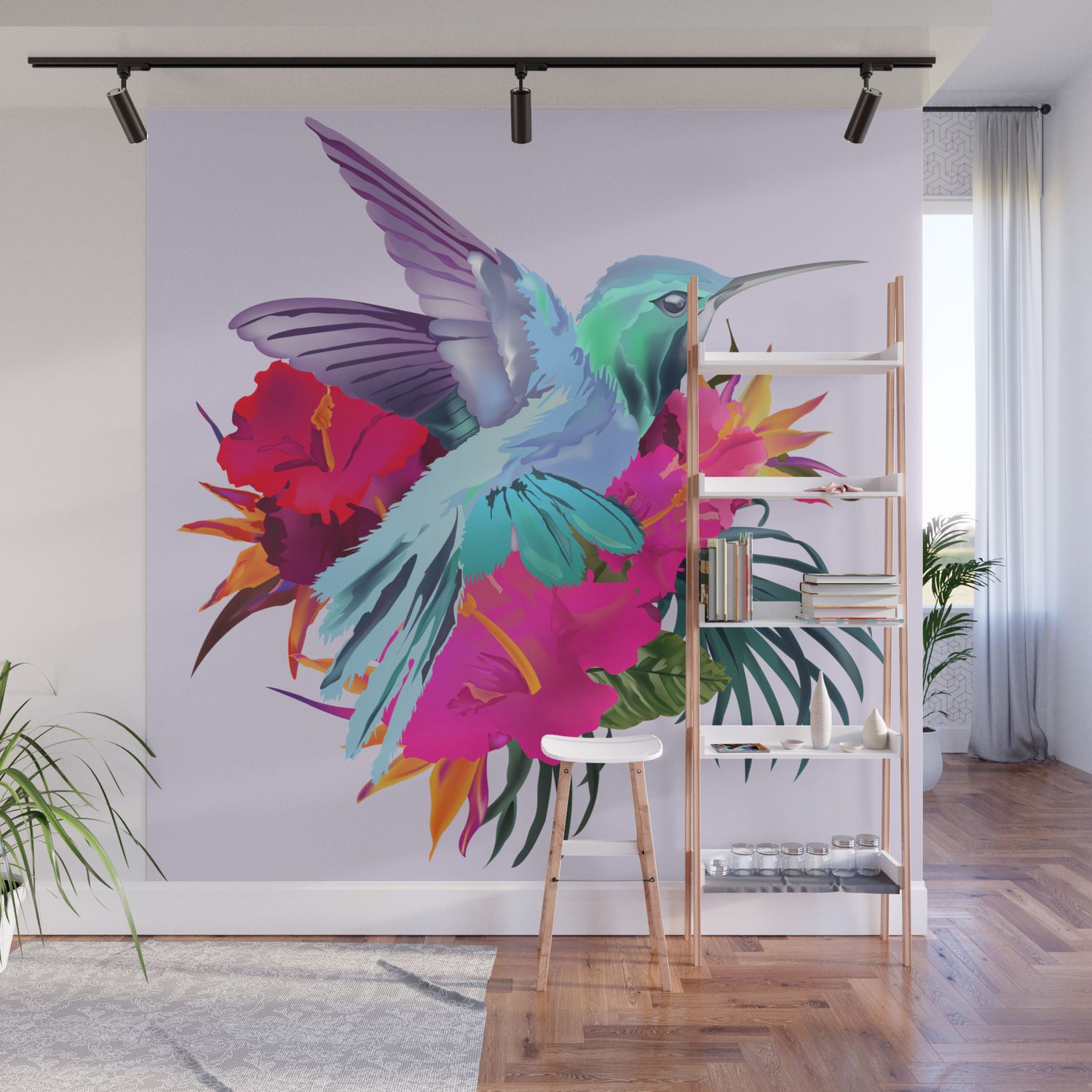 Hummingbird Wall Muralosiris De Los Santos | Society6 For Best And Newest Hummingbird Wall Art (View 19 of 20)