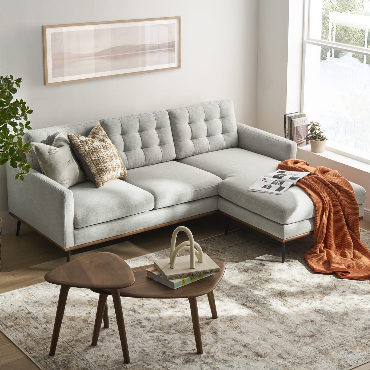 Isaac Reversible Sectional Sofa | Castlery United States With Regard To Reversible Sectional Sofas (View 17 of 20)