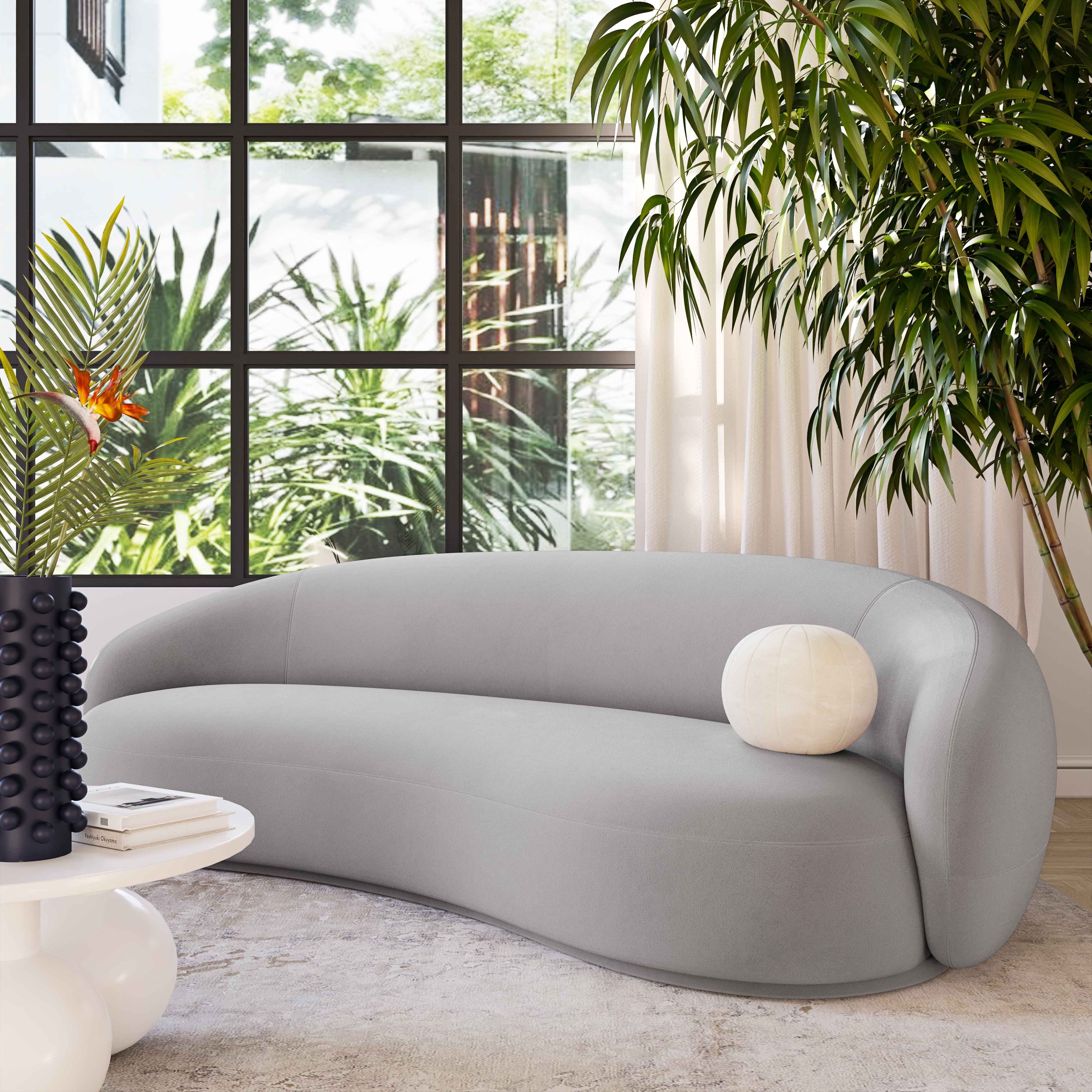 Kendall Light Grey Velvet Sofa – Tov Furniture Pertaining To Light Gray Velvet Sofas (View 20 of 20)
