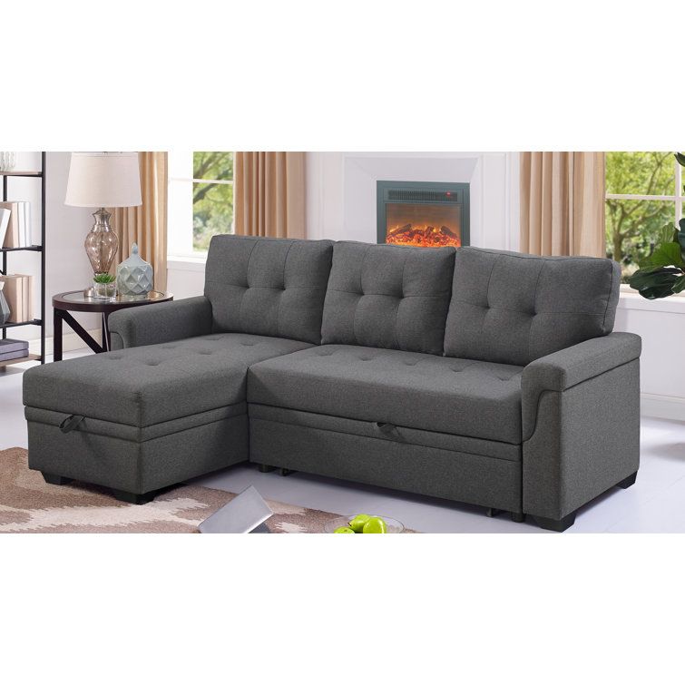 Kitsco Gunnar 3 – Piece Upholstered Sectional & Reviews | Wayfair In 3 Seat Sofa Sectionals With Reversible Chaise (View 18 of 20)