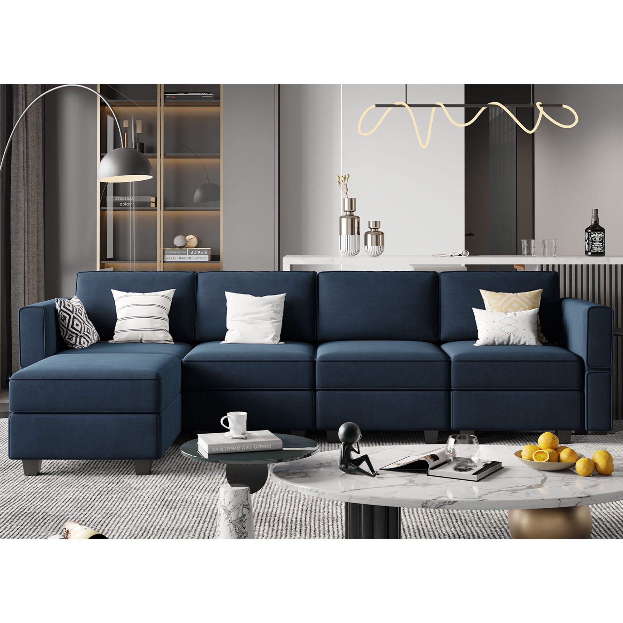Latitude Run® Teangela 116.6'' Upholstered Sectional Sofa With Storage &  Reviews | Wayfair Inside Upholstered Modular Couches With Storage (Gallery 1 of 20)