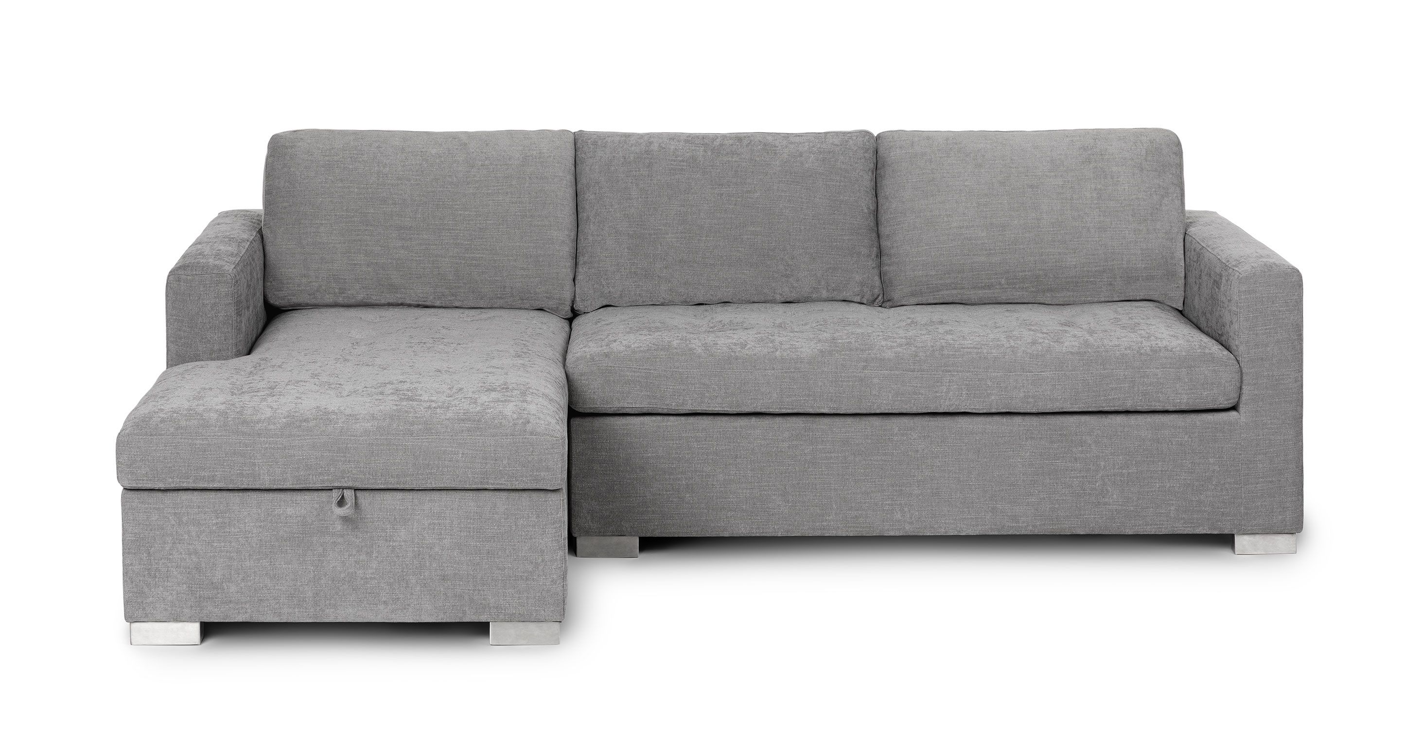 Left Facing Dawn Gray Fabric Sectional Sofa Bed | Soma | Article With Left Or Right Facing Sleeper Sectional Sofas (View 6 of 20)