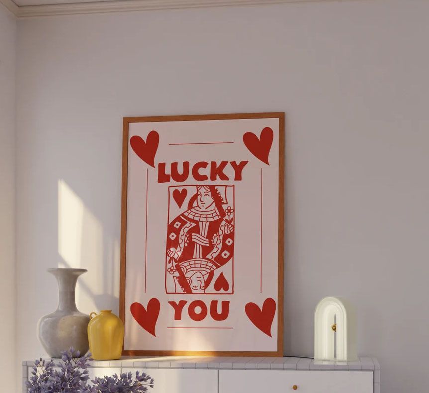 Lucky You Retro Trendy Aesthetic Wall Art Poster Intended For 2018 Aesthetic Wall Art (View 12 of 20)