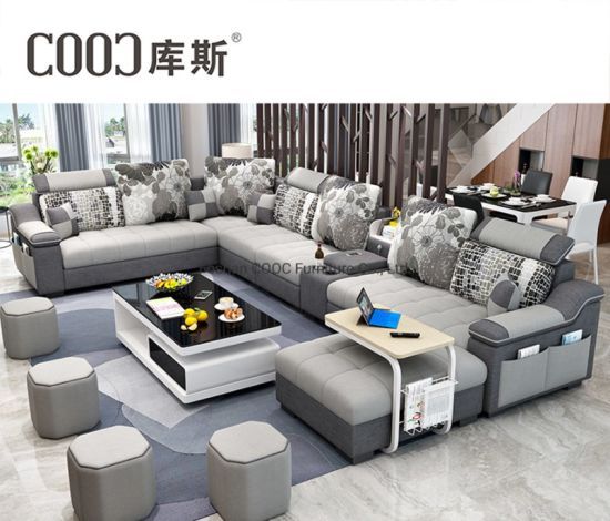 Luxury Furniture L Shaped Corner Sofas Set Fabric Modern Sofa – China Corner  Sofa, Home Sofa | Made In China Regarding Modern Fabric L Shapped Sofas (View 14 of 20)