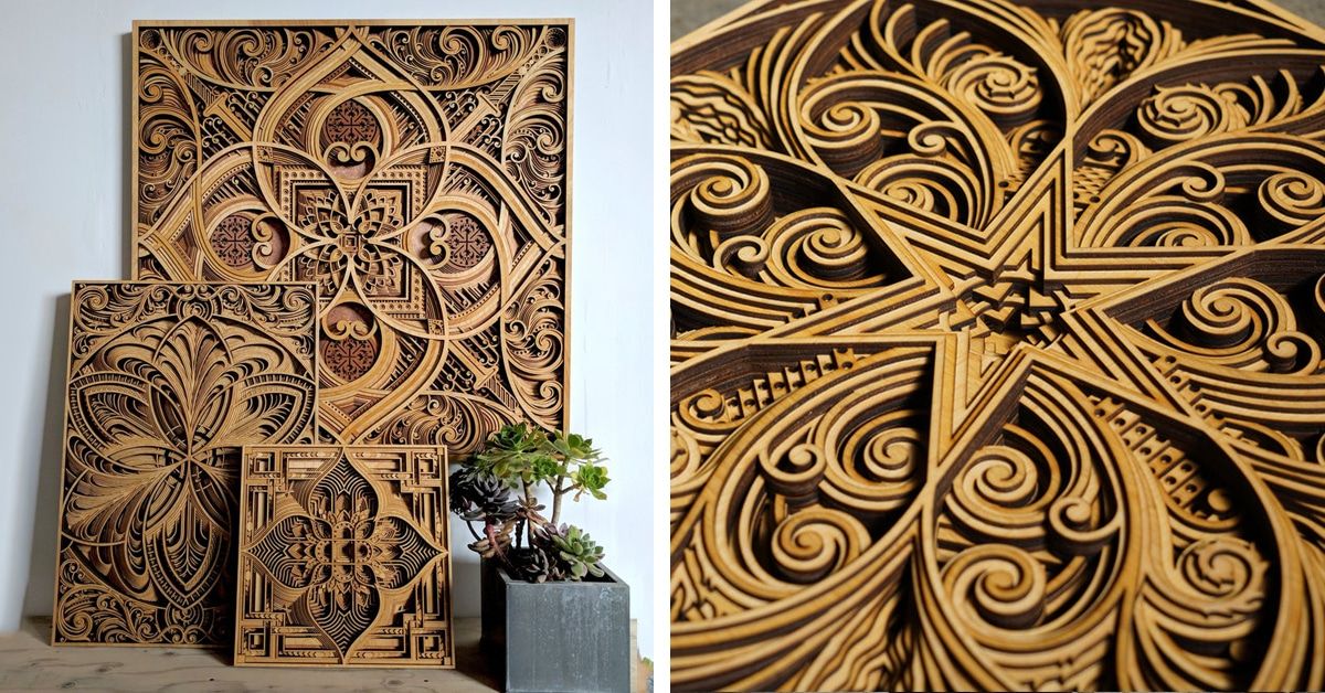Mesmerizing Laser Cut Wood Wall Art Feature Layers Of Intricate Patterns With Regard To Most Recent Intricate Laser Cut Wall Art (View 3 of 20)